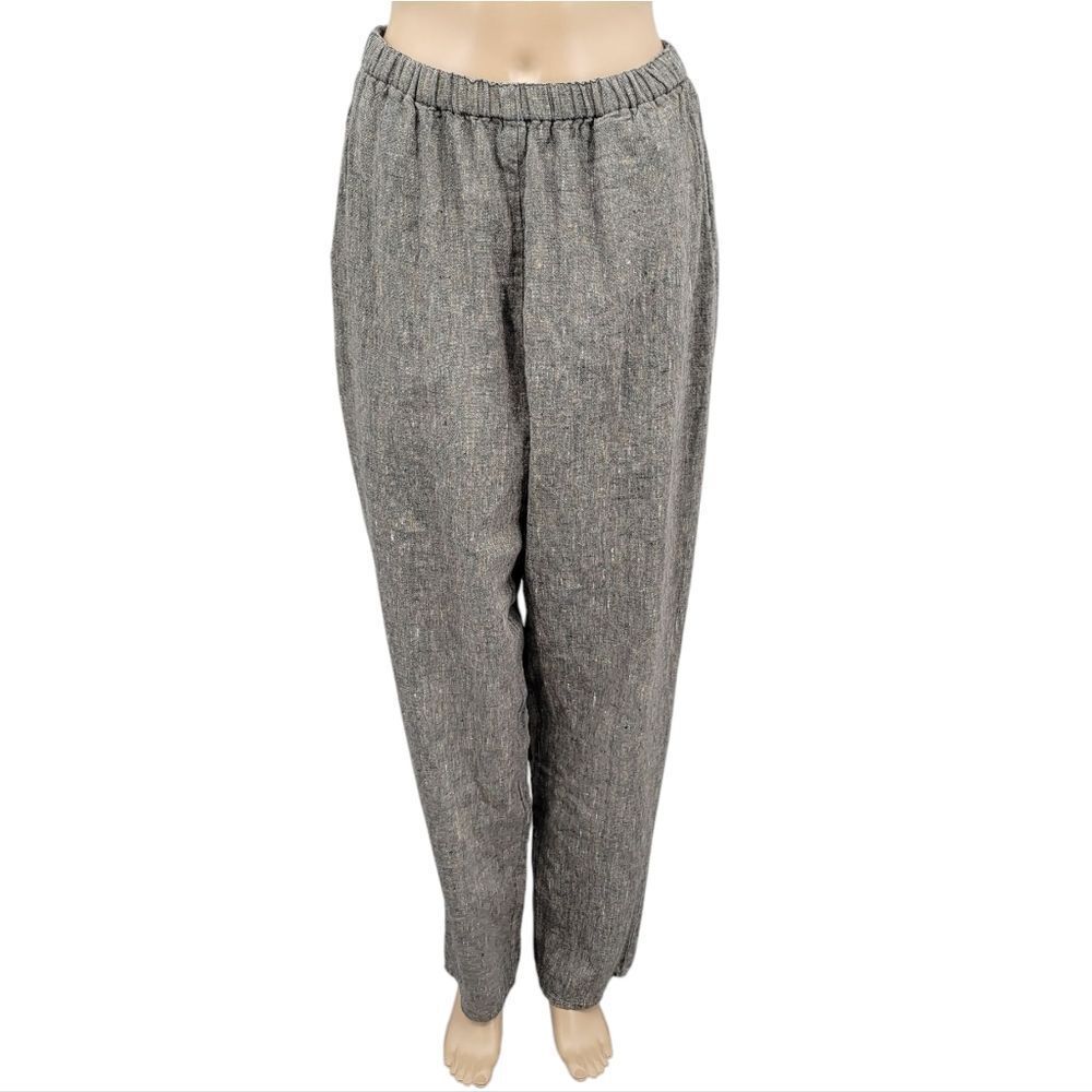 Flax Linen Woven Pull On Style Pants